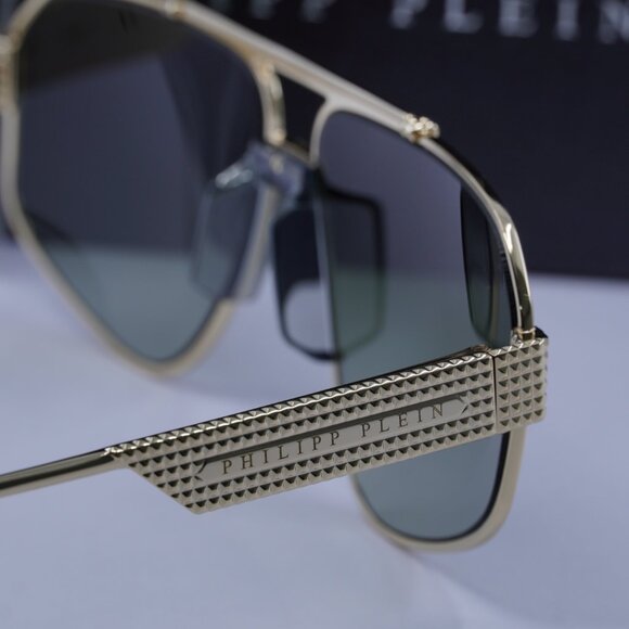 Philipp Plein SPP106M 08FF Aviator Sunglasses – Gold/Green Gradient - Picture 5 of 10